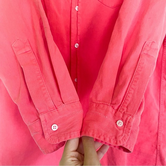 Frank & Eileen Dress Mary Shirt Button-Down Mini Distressed Flamingo L EUC - Picture 4 of 7